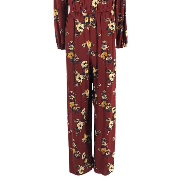 Xhilaration Long Sleeve Floral Print Jumpsuit, S - Picture 4 of 6